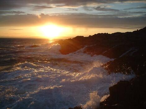 Rocky coast and Cornish sunrise